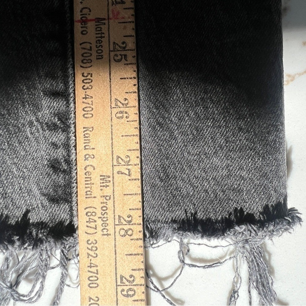 Madewell Jeans Womens 27 Curvy Black Perfect Vintage Straight Raw Hem Dark Denim - Picture 8 of 8